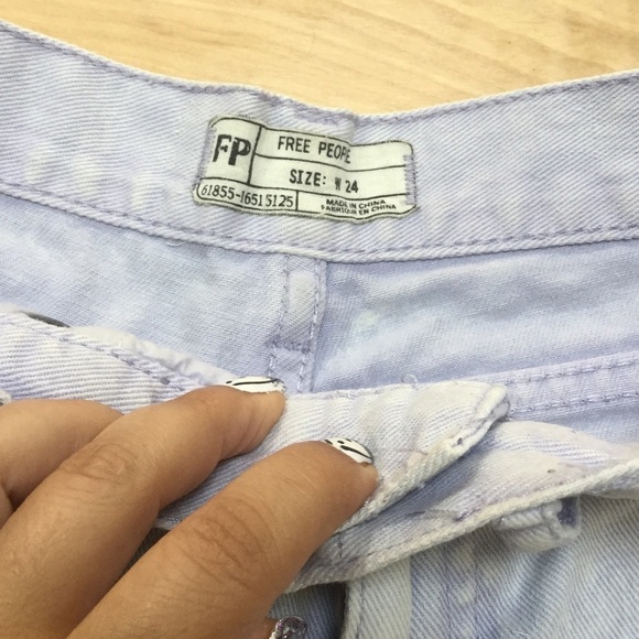 Free People Light Purple Distressed Shorts - Picture 4 of 4